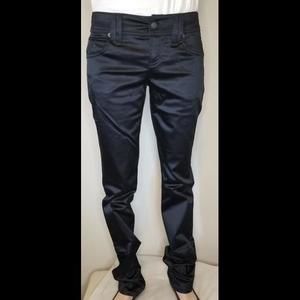 GALLIANO BLACK SATIN SIZE 40 JEAN PANT